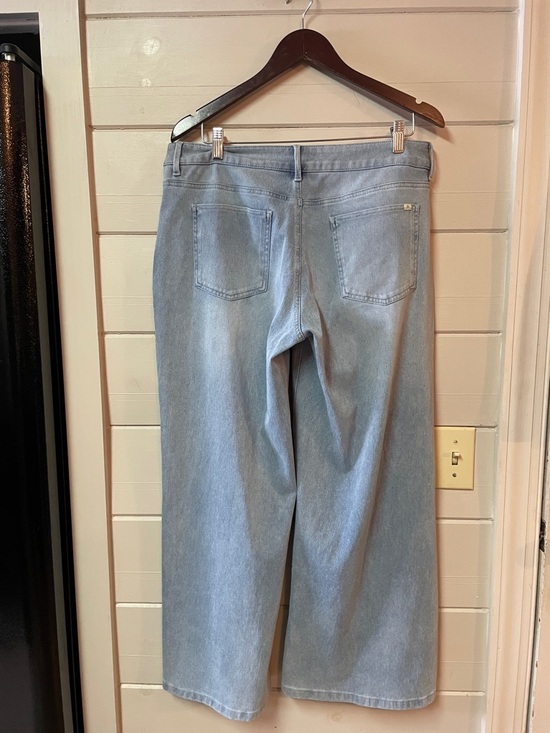 Halara Flex Asymmetric Low Rise Wide Leg Jeans Light Wash Blue Size Large. - Picture 7 of 12